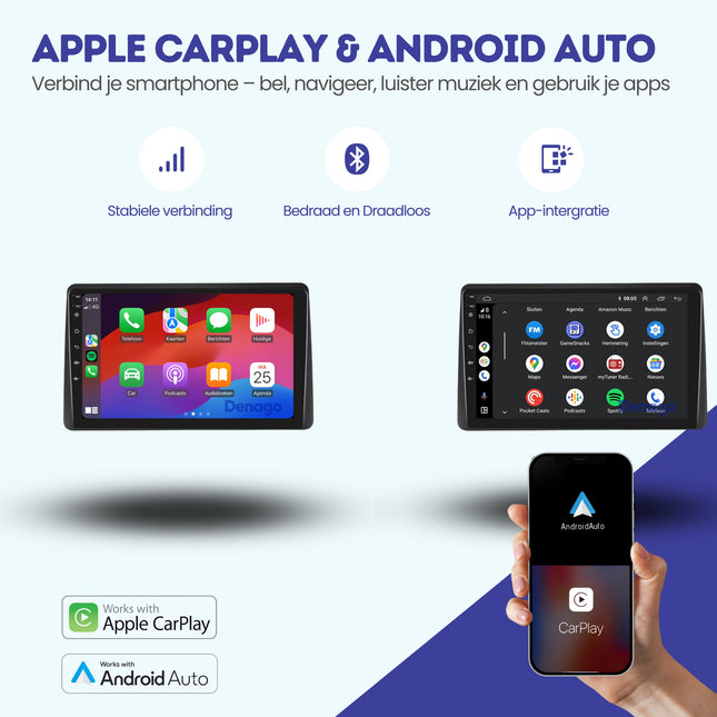 Dacia Duster CarPlay autoradio | 2021 t/m 2024 | Denago DNG-A354 | 9 inch | Android 13 | Draadloos CarPlay & Android Auto