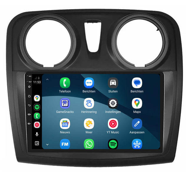 راديو Dacia Sandero مع CarPlay وAndroid Auto | من 2013 إلى 2020 | 9 بوصات | Android 15 | CTX-7153