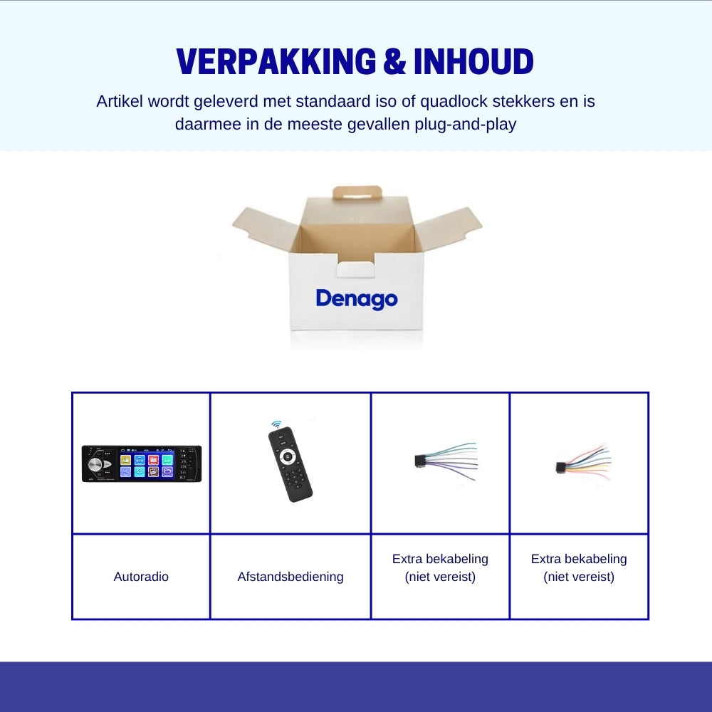 Enkel Din Autoradio met 4 INCH scherm | Bluetooth & USB