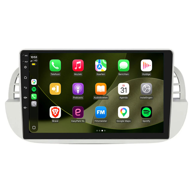 Fiat 500 | Android 13 | Autoradio | 2007 t/m 2015 | CarPlay & Android Auto | Wit