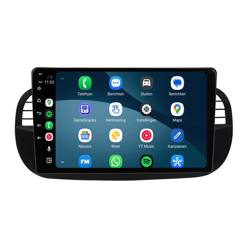 Fiat 500 | Android 15 | 9 inch Autoradio | 2007 t/m 2015 | CarPlay & Android Auto