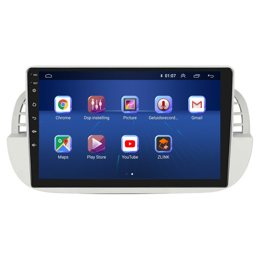 Fiat 500 | Android 13 | Car radio | 2007 to 2015 | CarPlay & Android Auto | White
