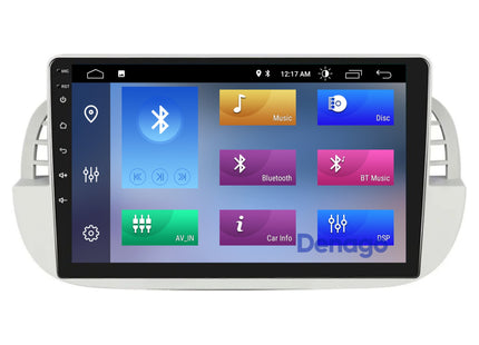 Fiat 500 CarPlay autoradio Wit | 2007 t/m 2015 | Denago DNG-A408 | 9 inch | Android 13 | Draadloos CarPlay & Android Auto