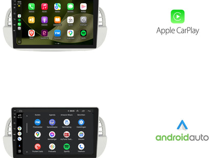 Fiat 500 | Android 13 | Autoradio | 2007 t/m 2015 | CarPlay & Android Auto | Wit