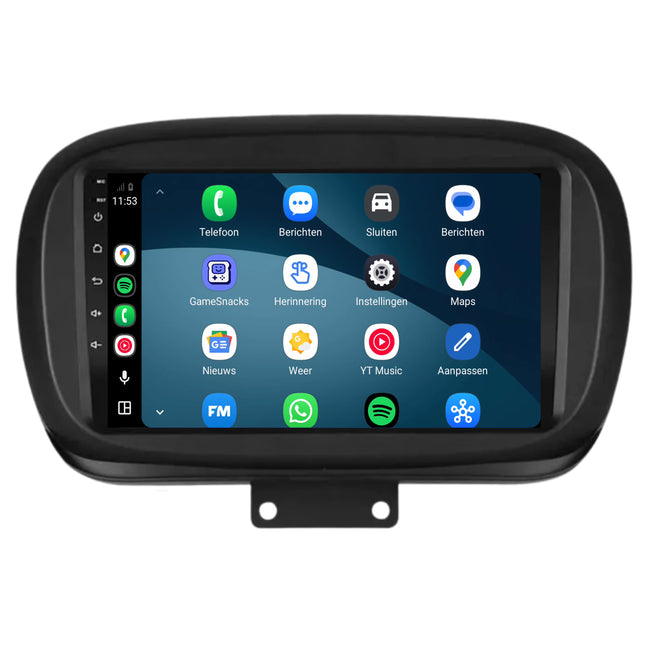 Fiat 500X-radio med CarPlay & Android Auto | 2014 till 2023 | 9 tum | Android 15 | CTX-7147