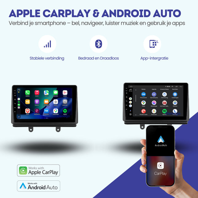 Fiat Doblo CarPlay autoradio | 2002 t/m 2009 | Denago DNG-A426 | 9 inch | Android 13 | Draadloos CarPlay & Android Auto
