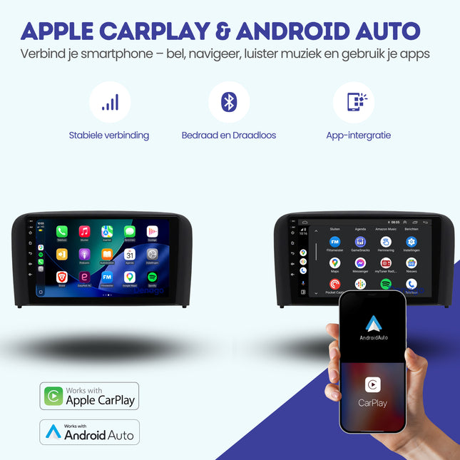 Volvo S80 CarPlay autoradio | 1998 t/m 2005 | Denago DNG-A469 | 9 inch | Android 13 | Draadloos CarPlay & Android Auto