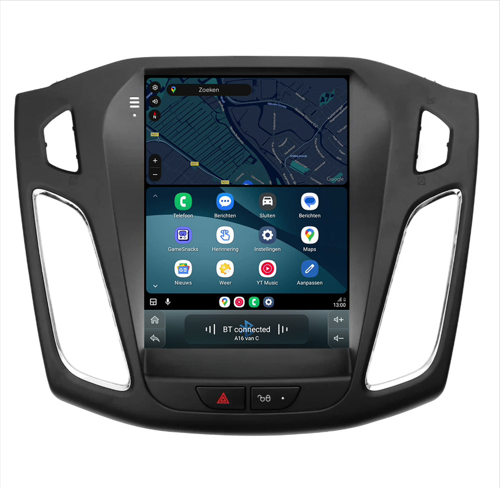 Cartronix Ford Focus | 2011 t/m 2017 | Autoradio Navigatie | Apple CarPlay & Android Auto | Android 13 | 10 inch HD Scherm | met 2 Knoppen
