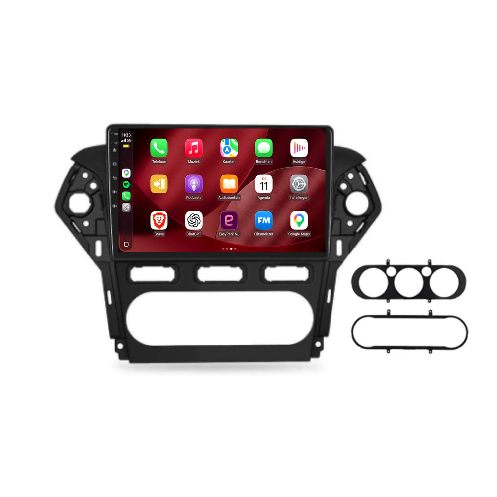 Ford Mondeo CarPlay- og Android Auto-radio | 2007–2014 | 9 tommer | Android 15 | CTX-7205 | Svart ramme