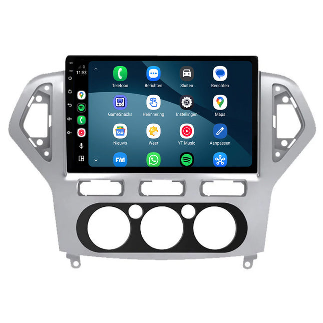 راديو Ford Mondeo مع CarPlay وAndroid Auto | 2007 حتى 2014 | 9 بوصات | Android 15 | فضي | CTX-7096