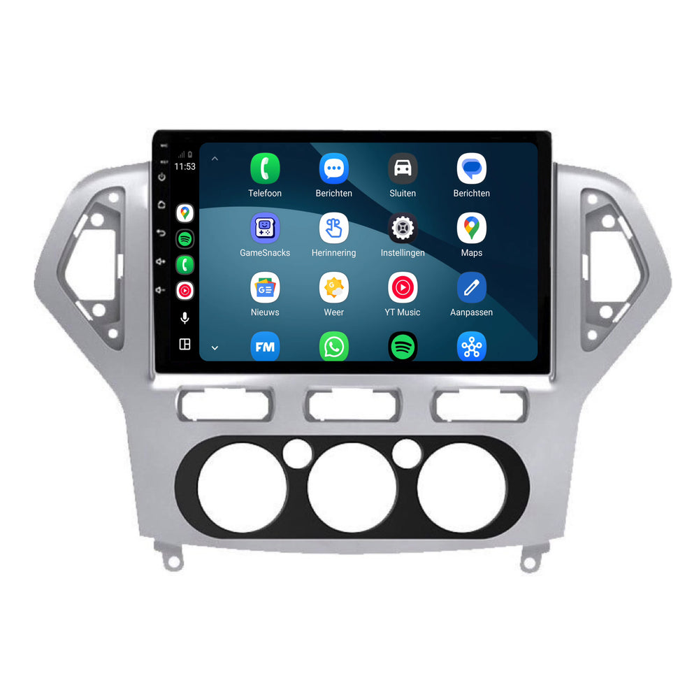 Ford Mondeo CarPlay- und Android Auto-Radio | 2007–2014 | 9 Zoll | Android 15 | CTX-7204 | Silberfarbener Rahmen