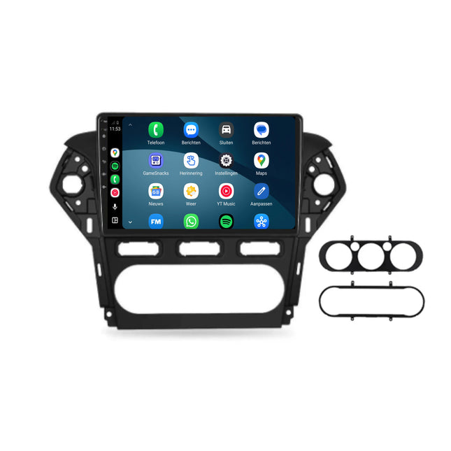 Ford Mondeo CarPlay- og Android Auto-radio | 2007–2014 | 9 tommer | Android 15 | CTX-7205 | Svart ramme