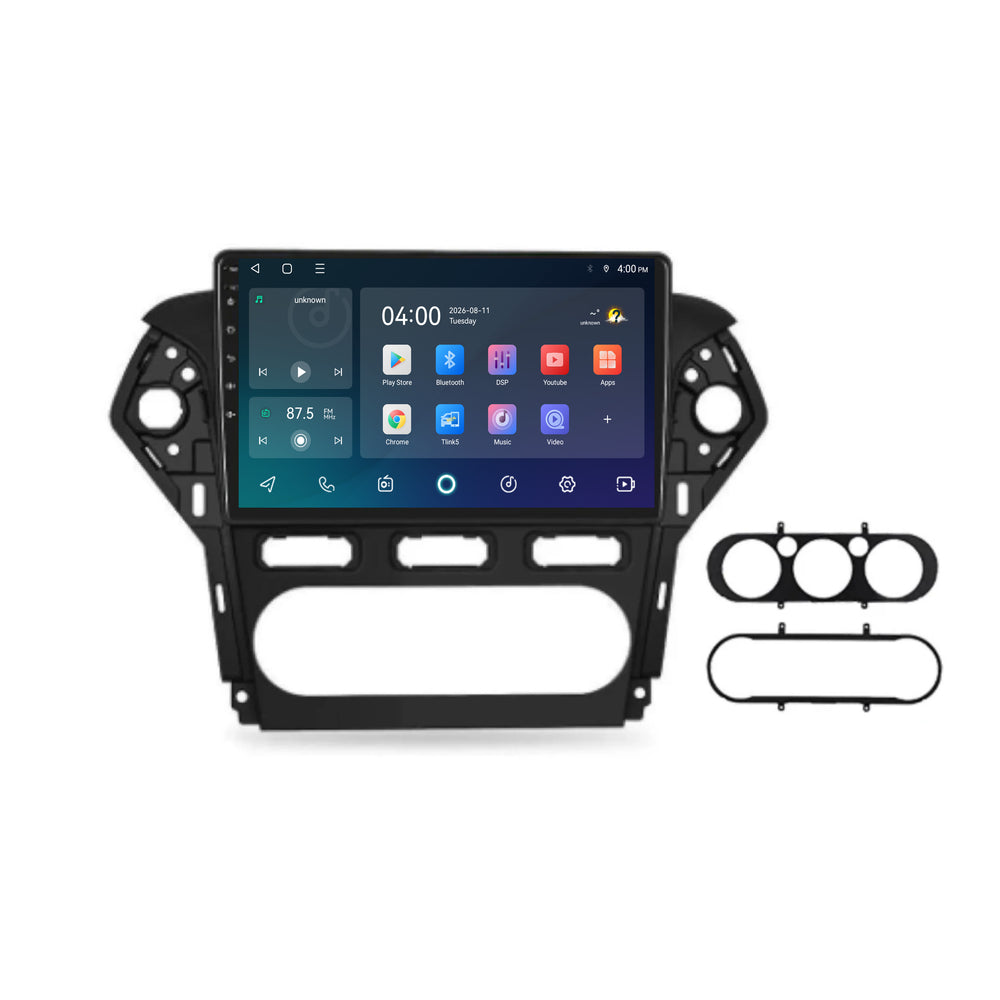 Ford Mondeo CarPlay- og Android Auto-radio | 2007–2014 | 9 tommer | Android 15 | CTX-7205 | Svart ramme