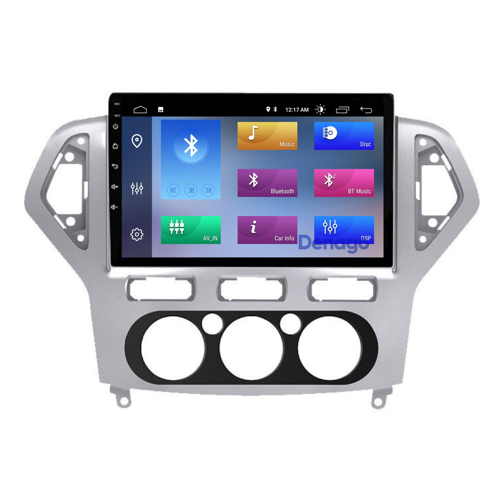 Autoradio Ford Mondeo compatible CarPlay | 2003 à 2014 | Denago DNG-A204 | Écran 9 pouces | Android 13 | CarPlay sans fil & Android Auto | Cadre argenté