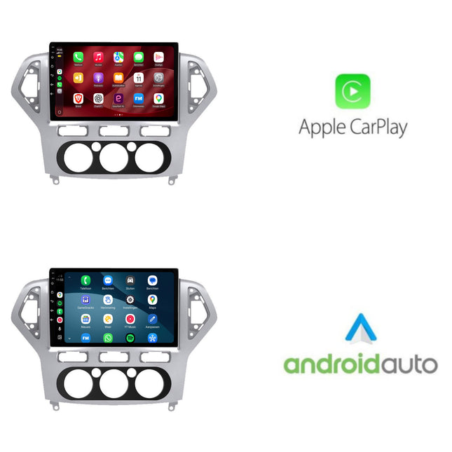 Ford Mondeo-radio med CarPlay og Android Auto | 2007–2014 | 9 tommer | Android 15 | CTX-7204 | Sølvfarget ramme