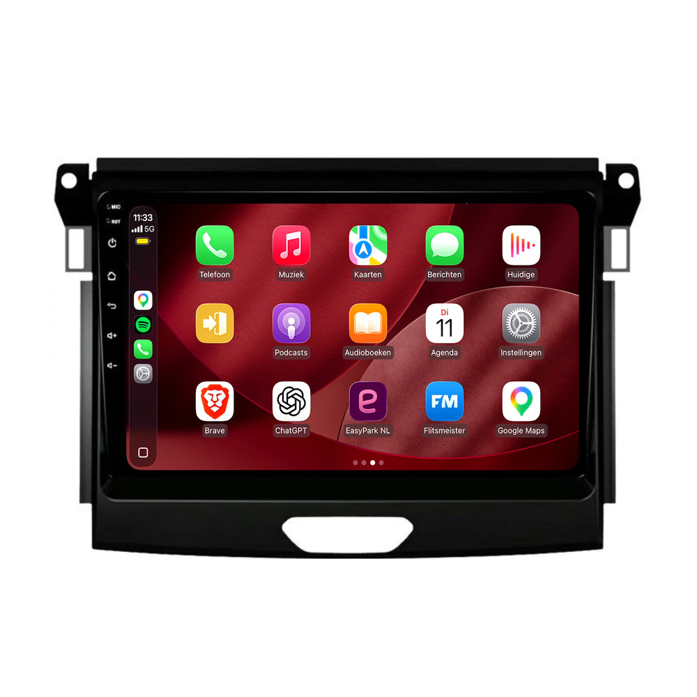 Ford Ranger CarPlay & Android Auto radio | 2016 t/m 2019 | 9 inch | Android 15 | Zwart | CTX-7141