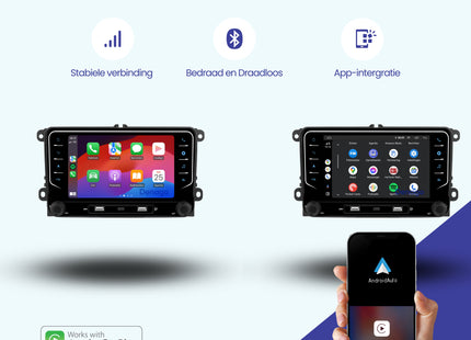 Skoda Fabia CarPlay autoradio | 2009 t/m 2013 | Denago DNG-3819-SF | 7 inch | Android 13 | Draadloos CarPlay & Android Auto