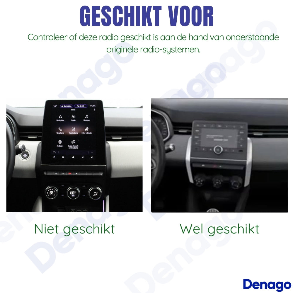 Renault Clio 5 CarPlay autoradio | 2019 t/m 2025 | Denago DNG-A485 | 9 inch | Android 13 | Draadloos CarPlay & Android Auto