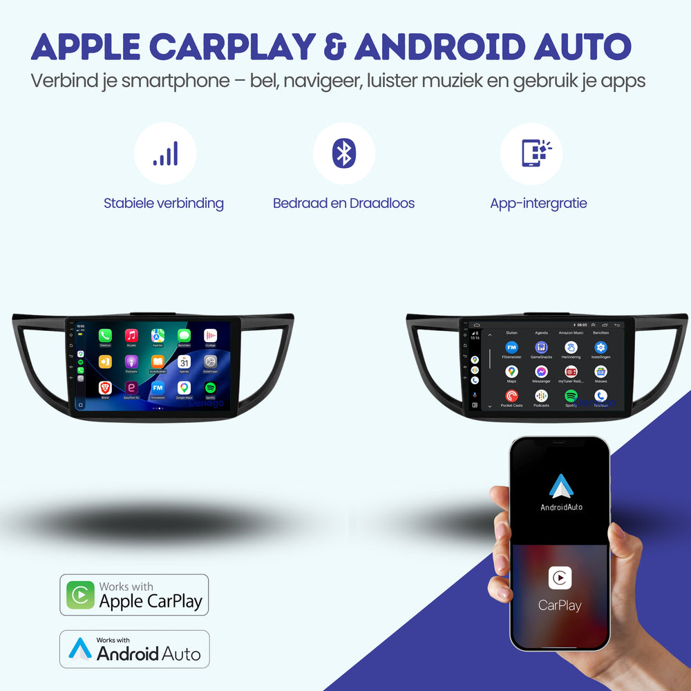 Honda CR-V CarPlay autoradio | 2013 t/m 2018 | Denago DNG-A447 | 9 inch | Android 13 | Draadloos CarPlay & Android Auto