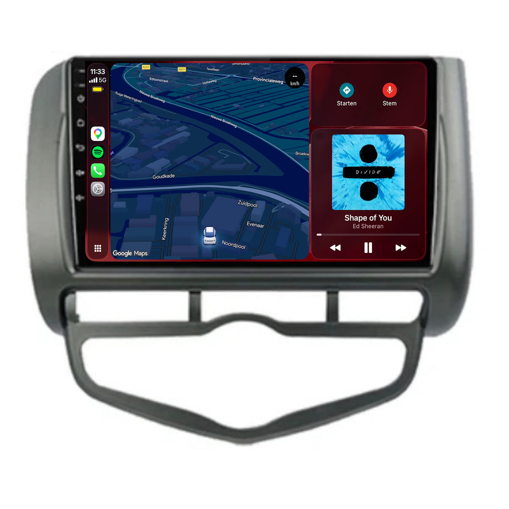 راديو Honda Jazz مع CarPlay وAndroid Auto | 2005–2008 | 9 بوصات | Android 15 | CTX-7202