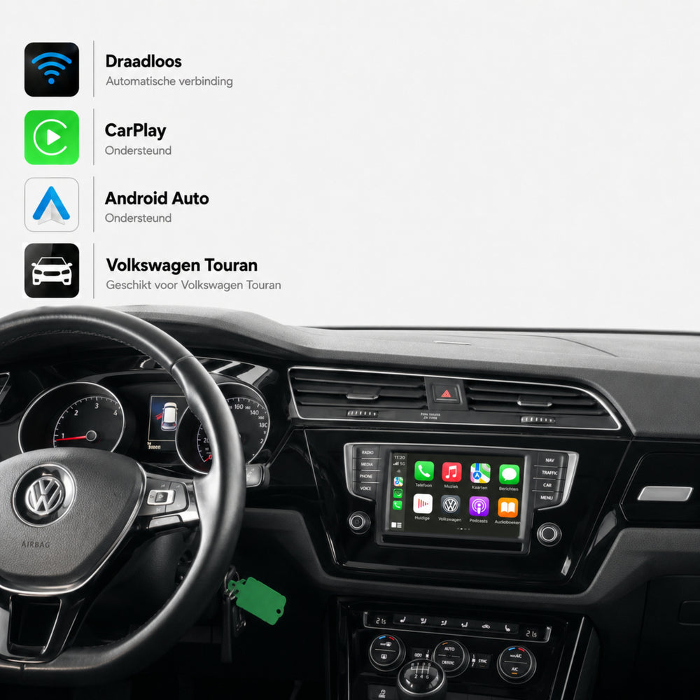 Volkswagen Touran | 2016 t/m 2026 | CarPlay & Android Auto Box | MIB
