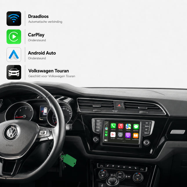 Volkswagen Touran | 2016 t/m 2026 | CarPlay & Android Auto Box | MIB
