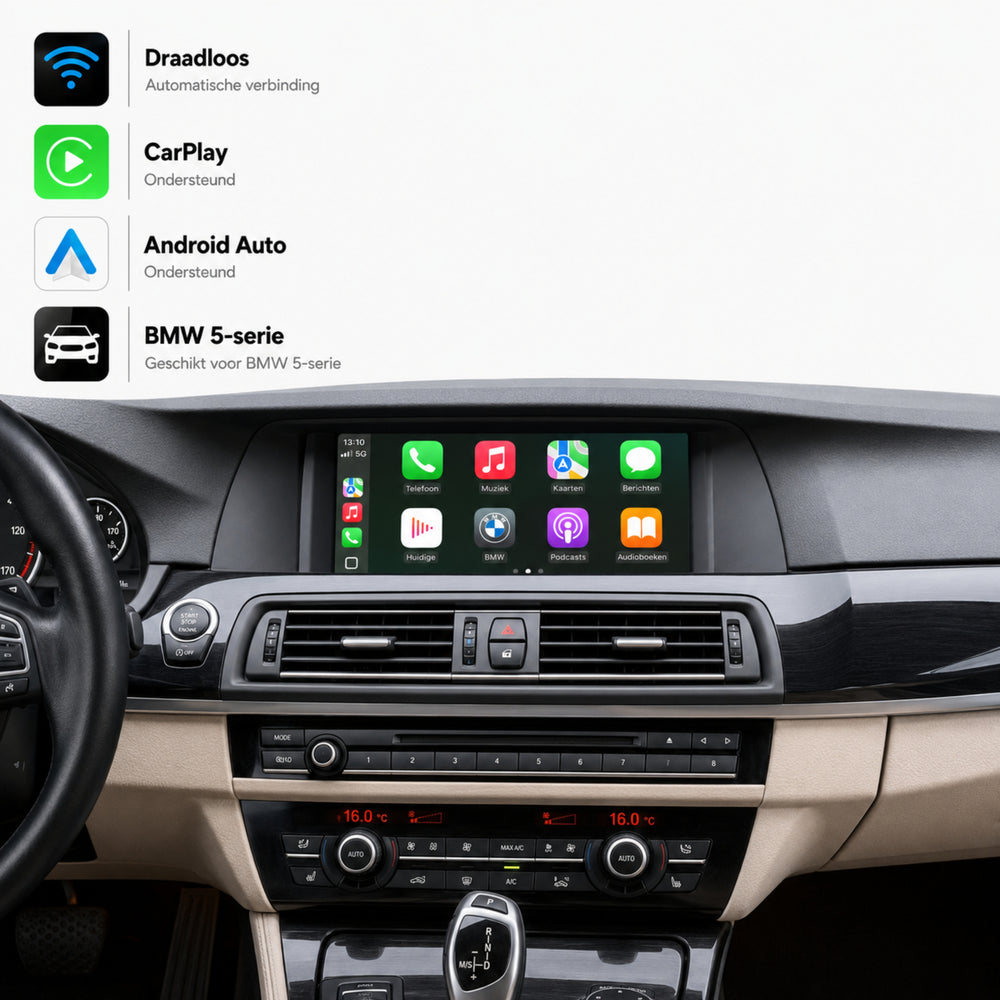 Davilon CarPlay y Android Auto Box | Adecuado para BMW Serie 5 | 2009 a 2012