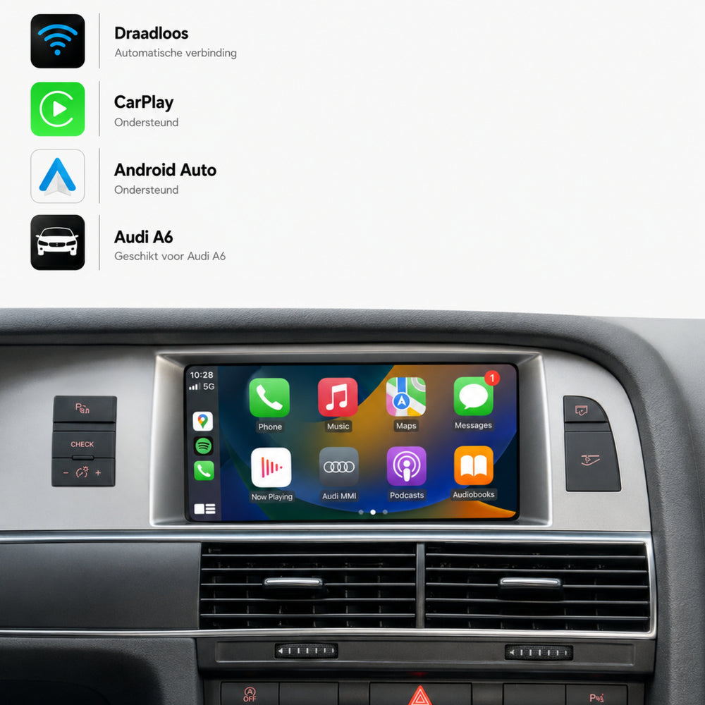 Audi A6, Audi S6 en Audi RS6 | 2006 t/m 2011 | CarPlay & Android Auto Box | MMI 3G