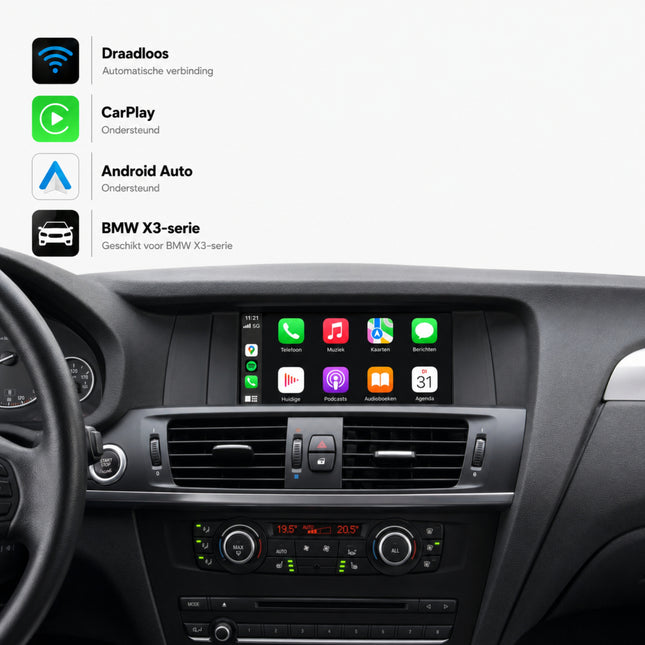 Davilon CarPlay y Android Auto Box | Adecuado para BMW X3 | 2010 a 2013
