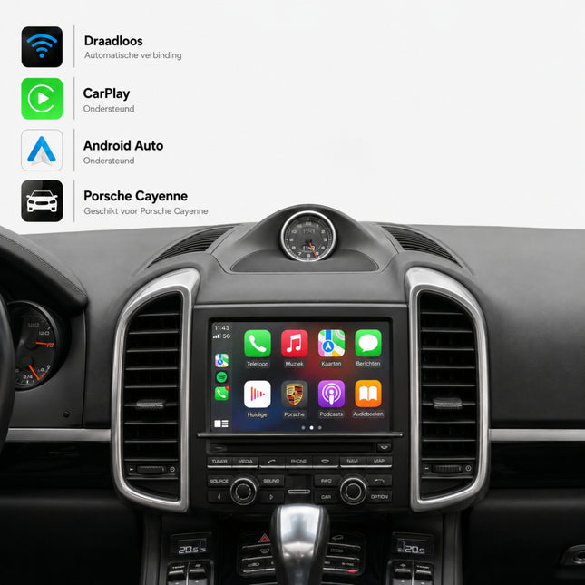 CarPlay & Android Auto Autoradio en CarPlay Box voor Porsche Cayenne (958.2) | 2016 t/m 2017 | PCM 4.0
