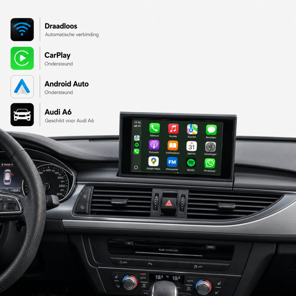 Boîte Davilon CarPlay et Android Auto | Convient pour Audi A6/S6/RS6 | 2010 à 2018