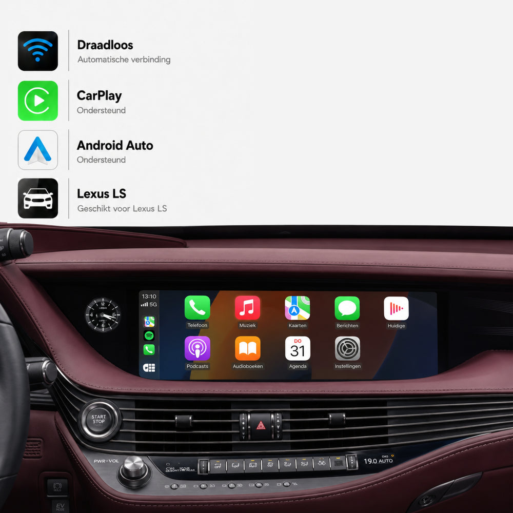 Lexus LS | 2014 t/m 2020 | CarPlay & Android Auto Box | Grote touchpad