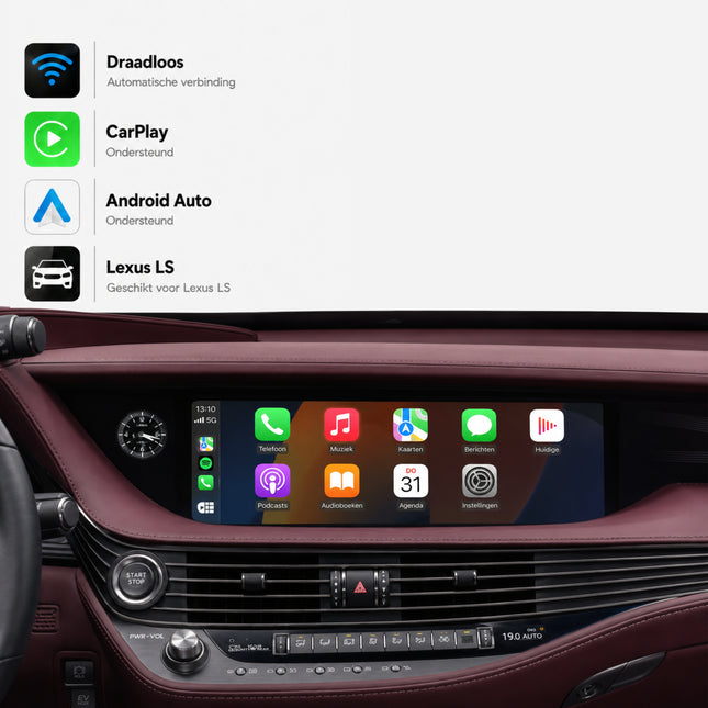 Lexus LS | 2014 t/m 2020 | CarPlay & Android Auto Box | Grote touchpad