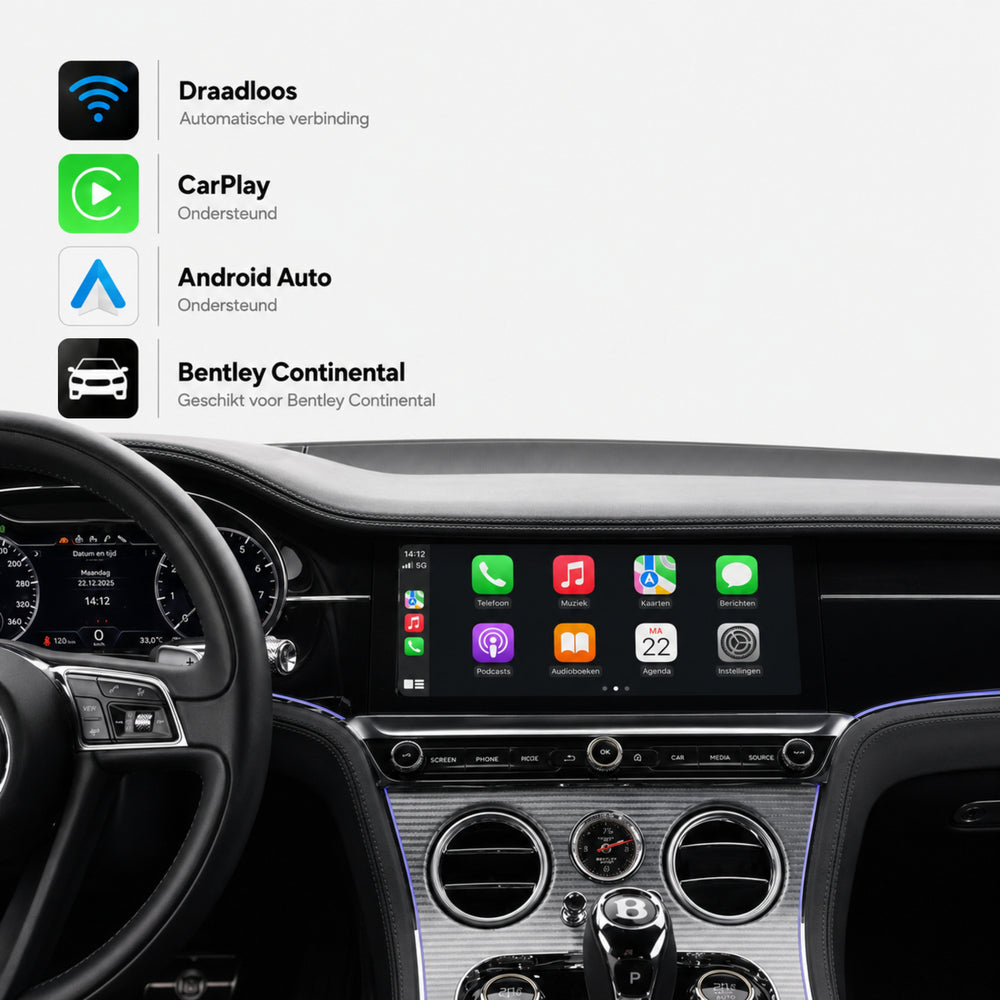 Bentley Continental | 2018 t/m 2025 | CarPlay & Android Auto Box | MIB3