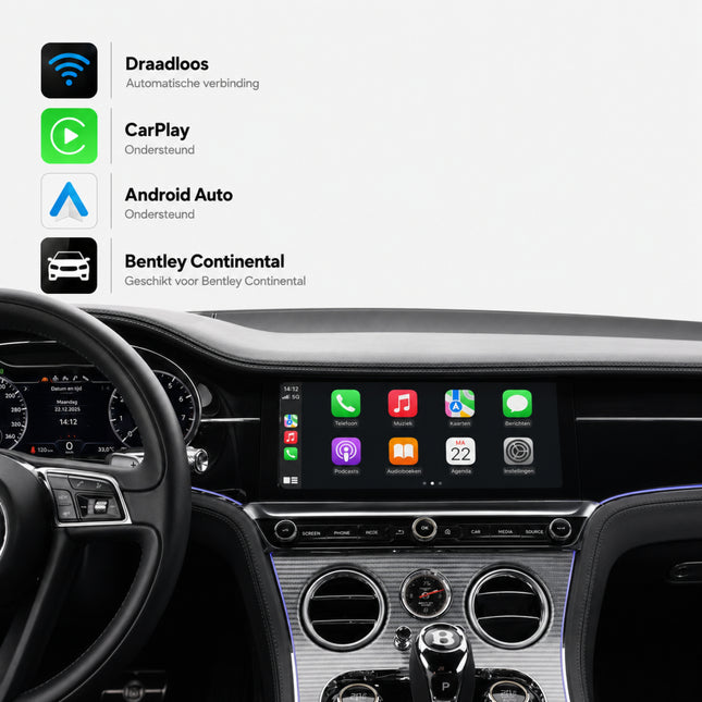 Bentley Continental | 2018 t/m 2025 | CarPlay & Android Auto Box | MIB3