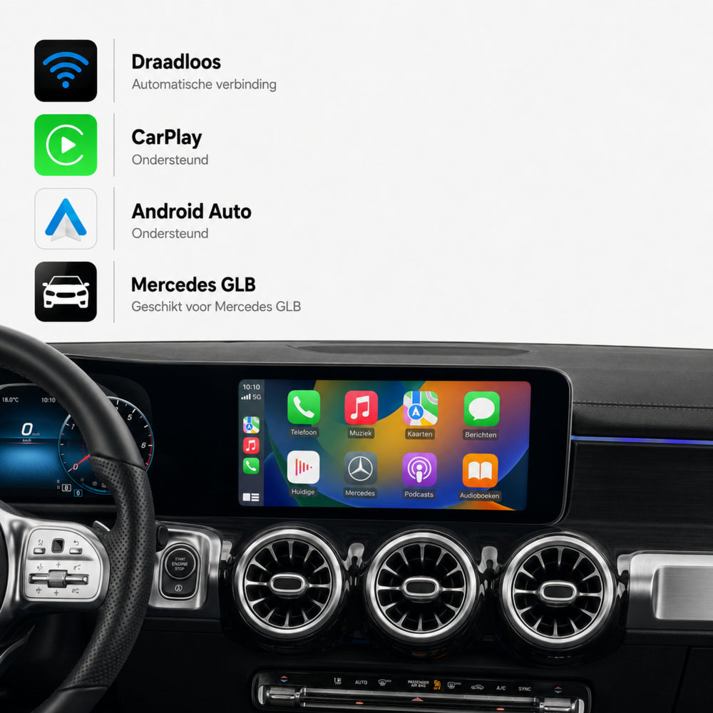 Mercedes GLB-Klasse X247 | 2020 t/m 2026 | CarPlay & Android Auto Box | NTG 6.0 (MBUX)