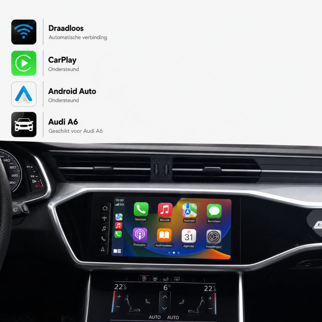 Audi A6, Audi S6 en Audi RS6 | 2019 t/m 2025 | CarPlay & Android Auto Box | MIB3