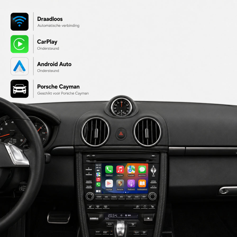Porsche Cayman (987) | 2009 t/m 2011 | CarPlay & Android Auto Box | PCM 3.0