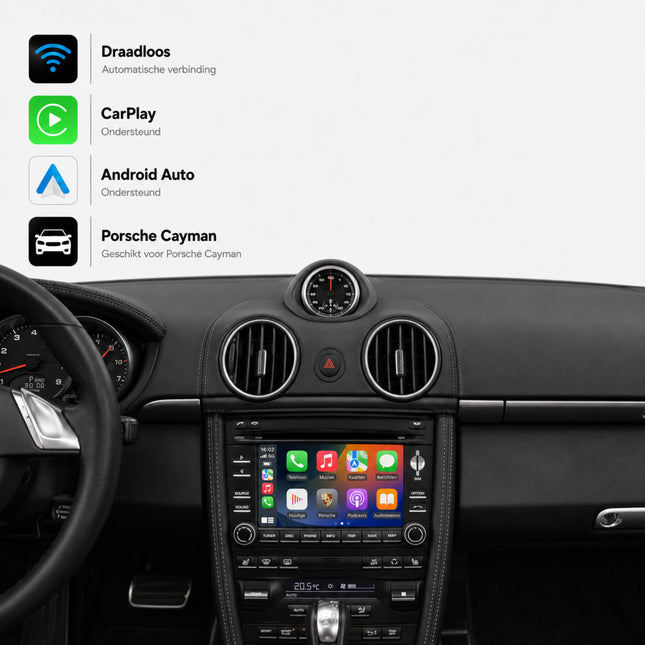 Porsche Cayman (987) | 2009 t/m 2011 | CarPlay & Android Auto Box | PCM 3.0