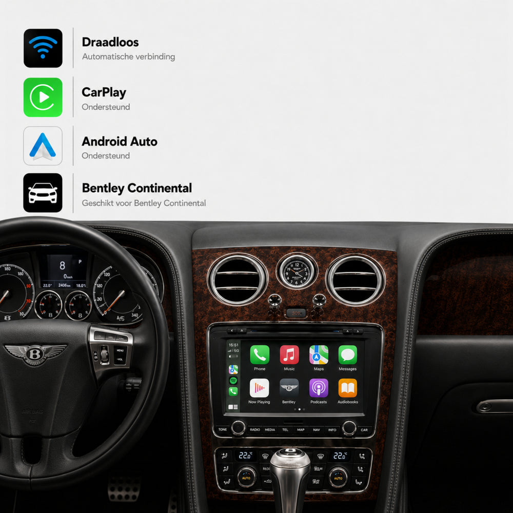 Bentley Continental | 2011 t/m 2018 | CarPlay & Android Auto Box