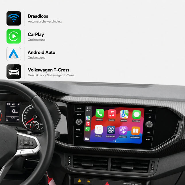Volkswagen T-Cross | 2019 t/m 2026 | CarPlay & Android Auto Box | MIB