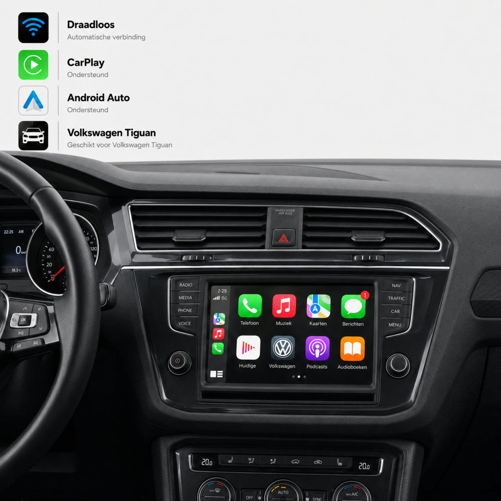 Volkswagen Tiguan | 2016 t/m 2023 | CarPlay & Android Auto Box | MIB