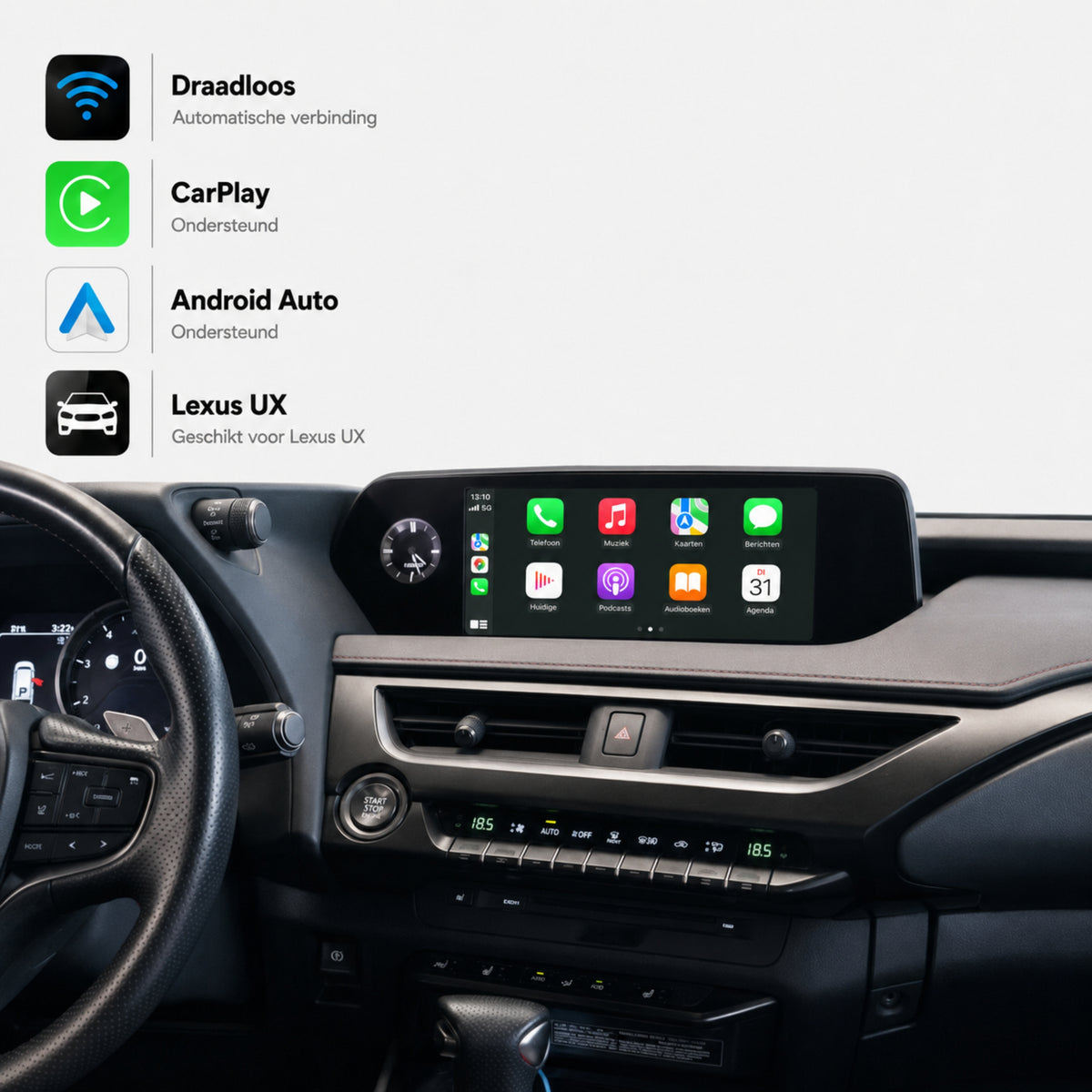 Lexus UX | 2019 t/m 2022 | CarPlay & Android Auto Box | Grote touchpad