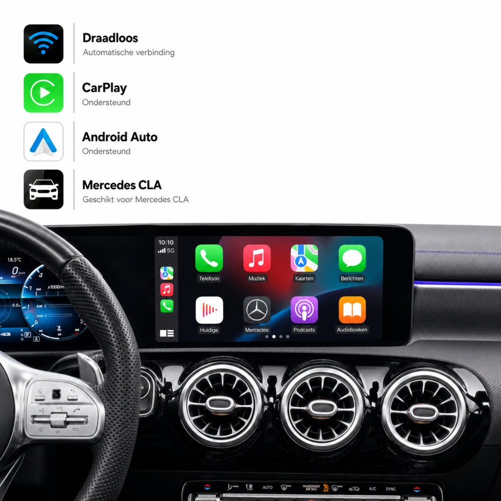 Mercedes CLA-Klasse W118 | 2019 t/m 2026 | CarPlay & Android Auto Box | NTG 6.0 (MBUX)
