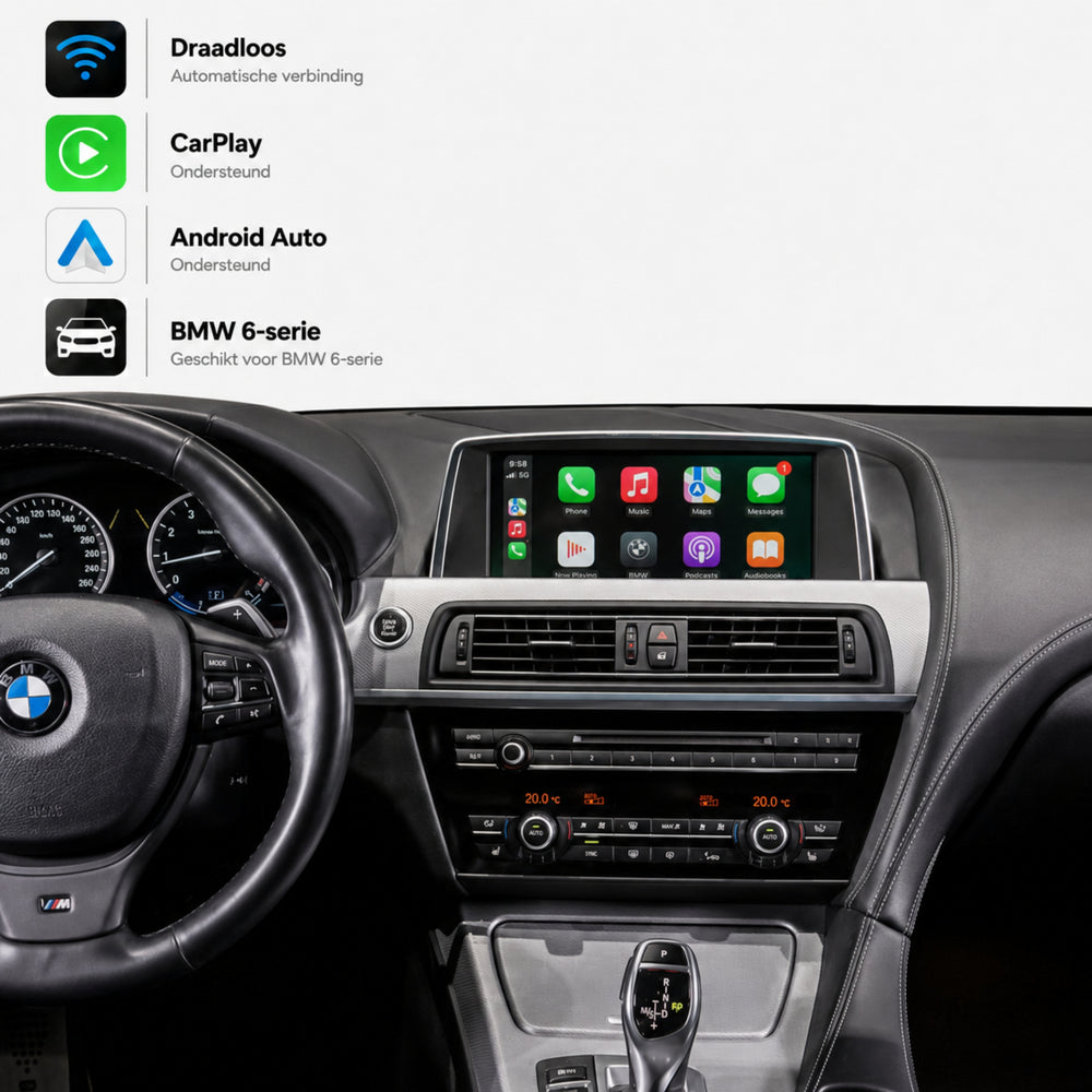 Davilon CarPlay y Android Auto Box | Adecuado para BMW Serie 6 | 2008 a 2012