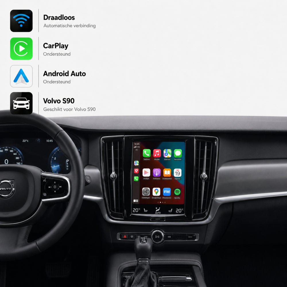 Boîte Davilon CarPlay et Android Auto | Convient pour Volvo S90 | 2016 à 2021