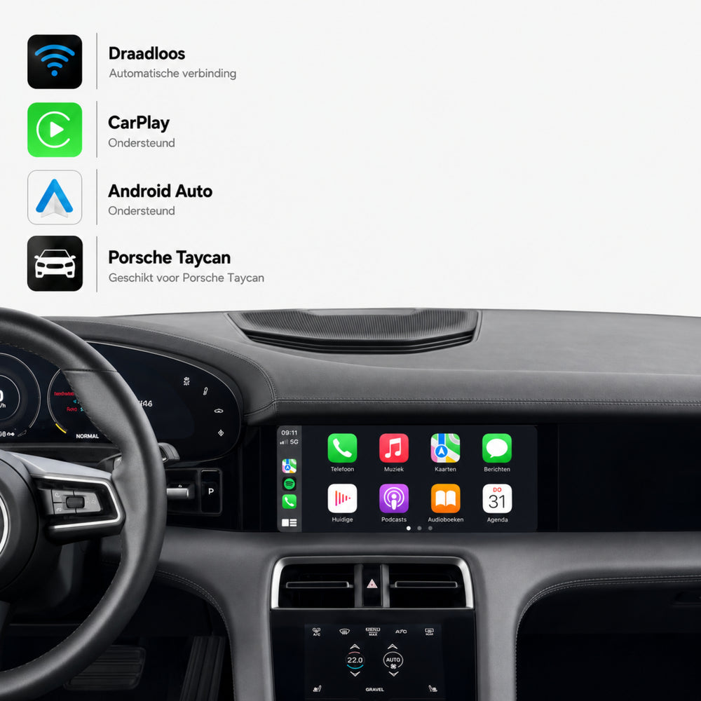 Porsche Taycan | 2019 t/m 2026 | CarPlay & Android Auto Box | MIB3