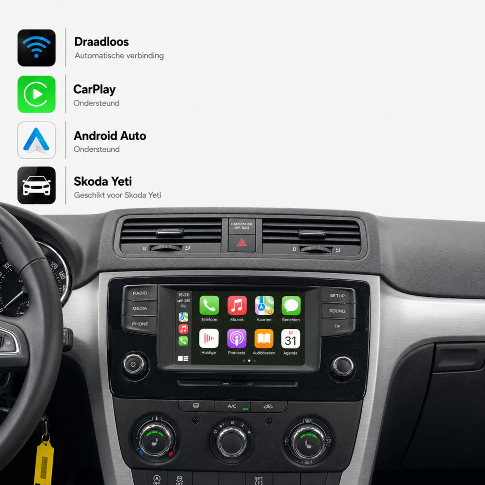 Škoda Yeti | 2015 t/m 2017 | CarPlay & Android Auto Box | MIB