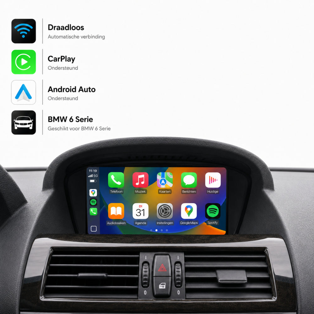 Davilon CarPlay y Android Auto Box | Adecuado para BMW Serie 6 | 2004 a 2008