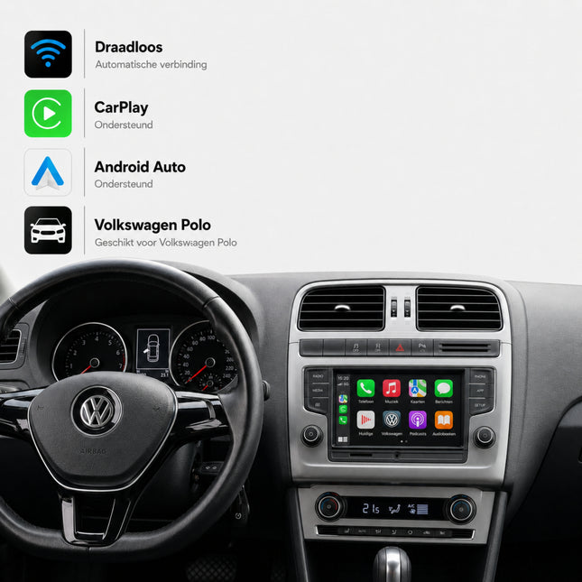 Volkswagen Polo | 2014 t/m 2026 | CarPlay & Android Auto Box | MIB